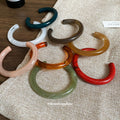 Thick Rounded Resin Open Cuff Bracelet In Seven Colors view 3