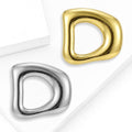 Rounded Open Triangle Brooch in Polished Metal for Jackets and Scarves view 2