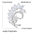 Crystal Bow Bouquet Metal Brooch in Silver and Gold view 5