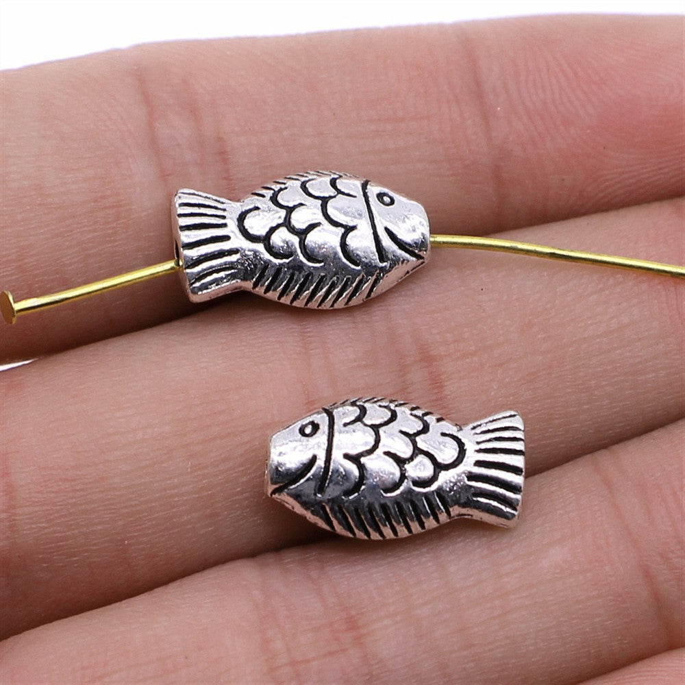 9x17mm 2.5g Zinc Alloy Fish Loose Metal Beads for DIY Bracelet Necklace Jewelry Making