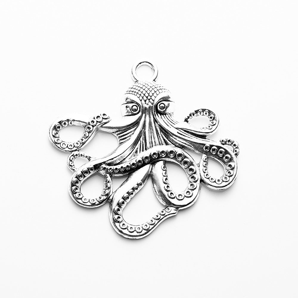 Large Alloy Squid Octopus Pendant for Men's Necklaces