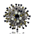 Starburst Firework Rhinestone Brooch Gold Multicolor Green view 5