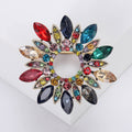 Marquise Crystal Wreath Brooch in Three Colorways Decorative Lapel Accessory view 7