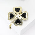 Abalone Shell Clover Brooch with Detailed Metal-tone Finish view 4