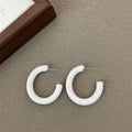 Colorful Chunky Open Hoop Stud Earrings Fashion Jewelry for Women view 7