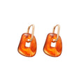 Square Resin Hoop Drop Earrings Statement Fashion Jewelry view 5
