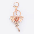 Rose Gold Rhinestone Elephant Head Keychain Lobster Clasp view 4