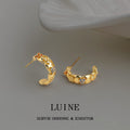 Gold Tone Multicolor Stone Chunky Huggie Hoop Earrings For Women view 4