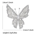 Layered Crystal Butterfly Brooch In Silver Or Gold Tone view 5