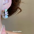 Pastel Beaded Hoop Earrings With Pearl and Floral Details view 3