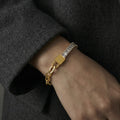 Crystal Baguette and Elongated Link Bracelets in Gold and Silver Tone view 3