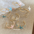 Gold Metal Enamel Starfish Cuff Bracelets And Arm Spirals view 4