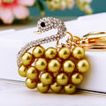 Pearl Swan Keychains in White Black Champagne and Red plus Assorted Color view 1