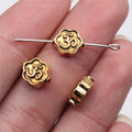 8x4mm 0.75g Antique Gold Zinc Alloy OM Flower Loose Metal Beads for Bracelet Jewelry Making