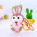 Pink Rabbit Keychains in Standing and Sitting Poses plus Assorted Option view 3