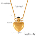 Gold Steel Heart Bottle Pendant Snake Chain Necklace Pair view 7