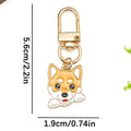 Eight Colorful Dog Breed Metal Clasp Keychain Designs view 4