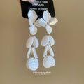 Floral Stud Earrings with Layered Round Disc Drops in Two Colors view 4
