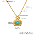Turquoise and Imitation Pearl Square Jewelry Collection view 9