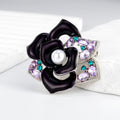Camellia Openwork Enamel Pearl Look Metal Brooch Pin view 5