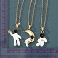 Gold Tone White Astronaut Celestial Pendant Necklaces view 5