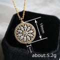 Marquise Petal Medallion Pendant Necklace in Two Tones view 4