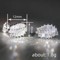 Silver Tone Leaf Baguette Necklace Earrings Open Ring view 4
