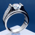 Silver-Tone Square Halo Ring with Split Pavé Shank view 3