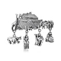 Noahs Ark Animal Charm Brooch Antique Gold Or Silver view 2