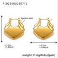 Stainless Steel Hollow Geometric Hoop Earrings Gold Silver Finish view 11