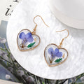 Blue Pressed Flower Resin Earrings Gold Hooks 7 Style Mix view 2