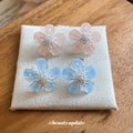 Pastel Crystal Flower Stud Earrings Fashion Jewelry view 3