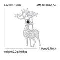 Crystal Deer Brooch With Faceted Crystals And Polished Metal Details view 7