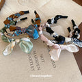 Twisted Fabric Scarf Bow Toothed Headband Coffee Style view 2