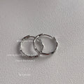 Hammered Round Huggie Hoop Earrings In Silver And Gold Tone view 6