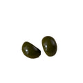 Glossy Dark Brown Oval Stud Earrings with Domed Resin Look view 5