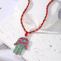 Colorful Cord Evil Eye Tree of Life and Hamsa Pendant Necklaces view 4