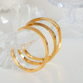 Gold Twisted Open Cuff Bangle Bracelet Smooth Finish view 2