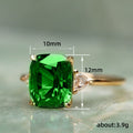 Green Cushion Three-Stone Ring In Gold And Rose-Gold Tones view 4