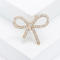 Rhinestone Bow Brooch Clear Crystal Silver Gold Styles view 7