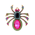 Pink Gold Tone Spider Crystal Four Designs Metal Brooch Pin view 1