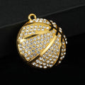 Rhinestone Basketball Soccer Ball Charm Pendant Silver And Gold Tone view 2
