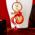 Enamel Coiled Dragon Keychains with Matching Bell Dangles in Five Colors view 8