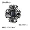 Rectangular Crystal Cluster Brooch in Detailed Metal and Crystal Design view 12