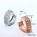 Crystal Open Heart Hoop Earrings in Three Finishes view 5