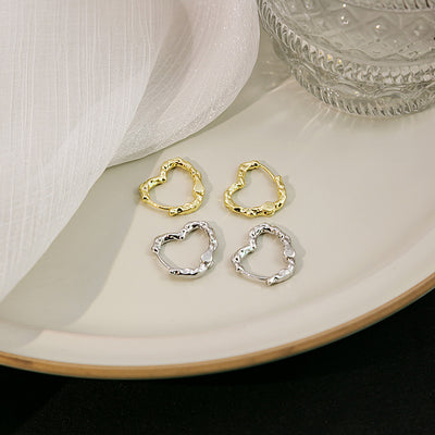 Primary supplied view of irregular heart hoop earrings