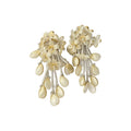 Pastel Beaded Flower Cluster Tassel Stud Earrings Statement Jewelry Pair view 5