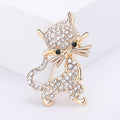 Standing Cat Crystal Brooch in Gold Tone or Silver Tone view 6