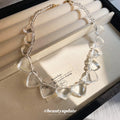 Clear Acrylic Heart Bead Necklace Transparent Choker view 2