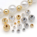 Smooth Round Metal Spacer Beads in Six Sizes for Jewelry Making view 2